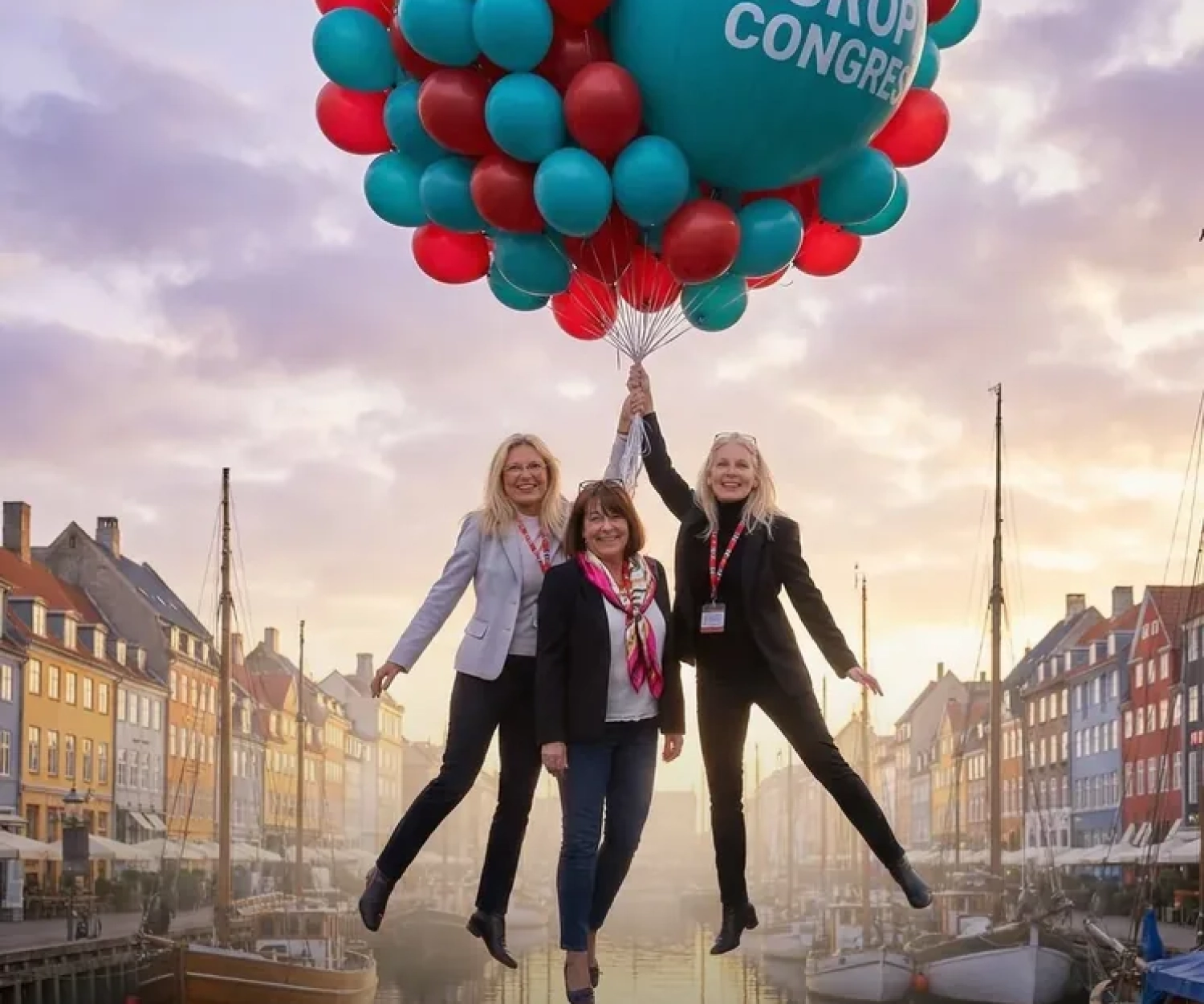 AI photo booth Switzerland – Europe Congress Copenhagen, flying with balloons