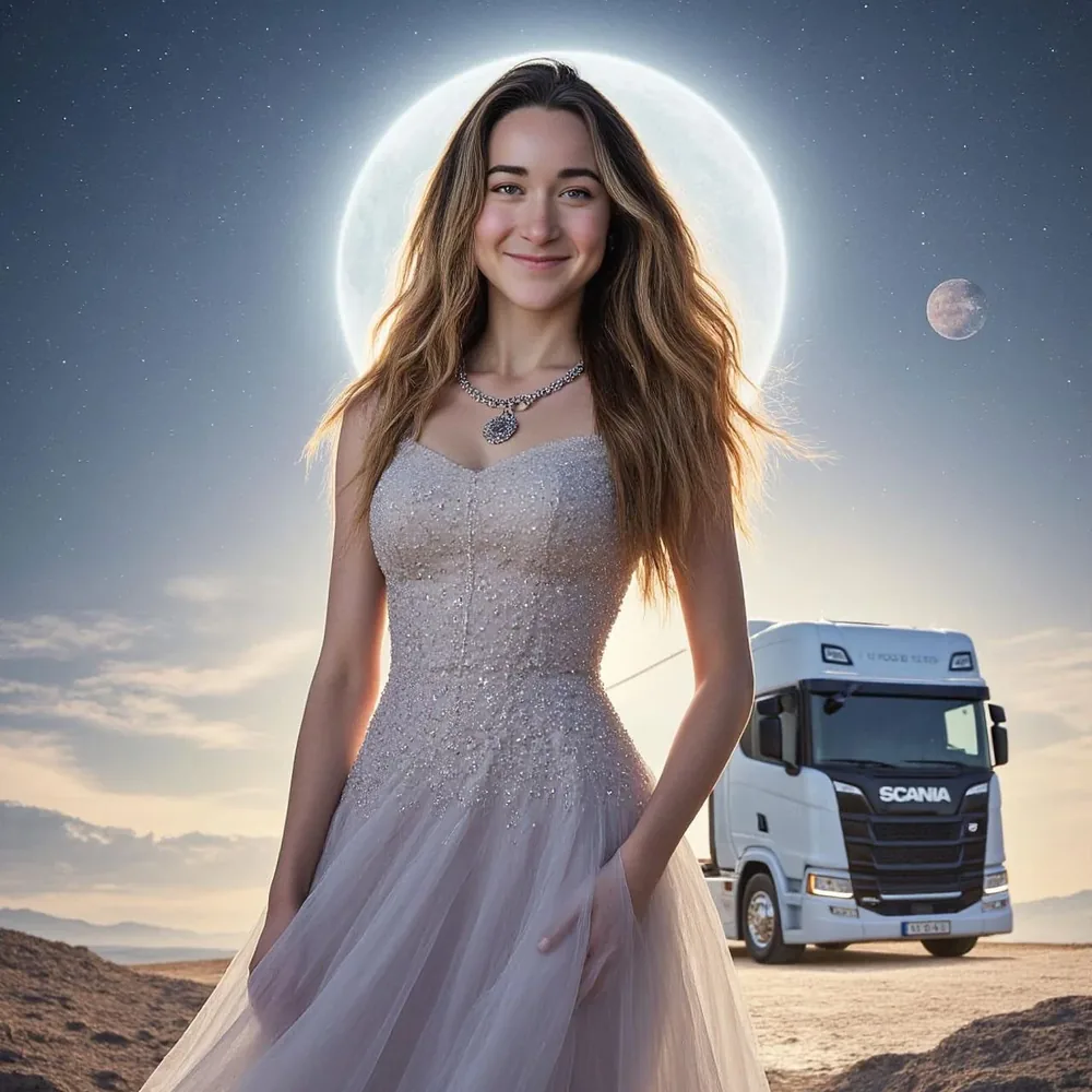AI photo booth Switzerland – fairytale portrait in a white dress