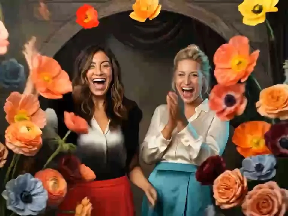 KI-Fotobox Schweiz – echtes Foto verwandelt sich in eine florale KI-Szene