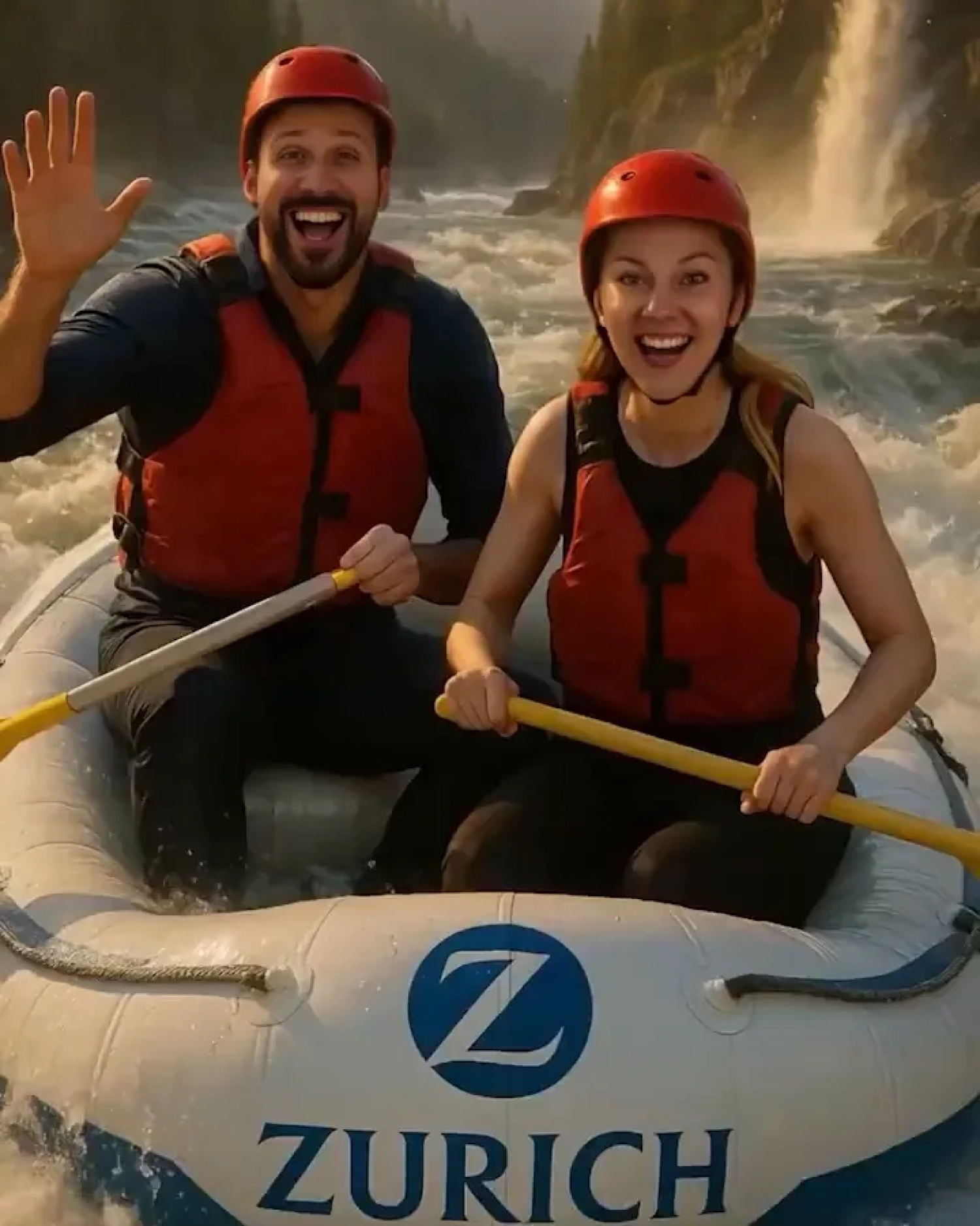 AI video booth Zurich, Switzerland – rafting video for Zurich Insurance