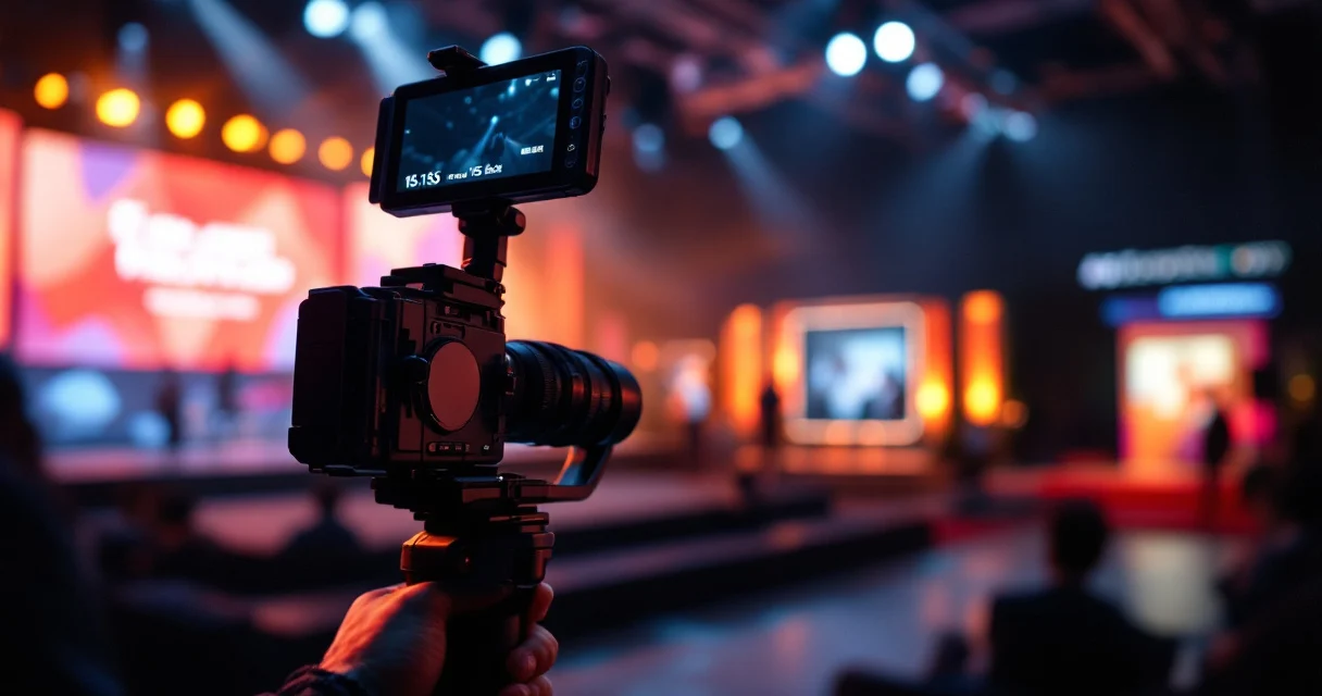 Event-Videografie-Setup beim Filmen von Interviews und Social-Clips bei einem Markenevent für Unternehmen