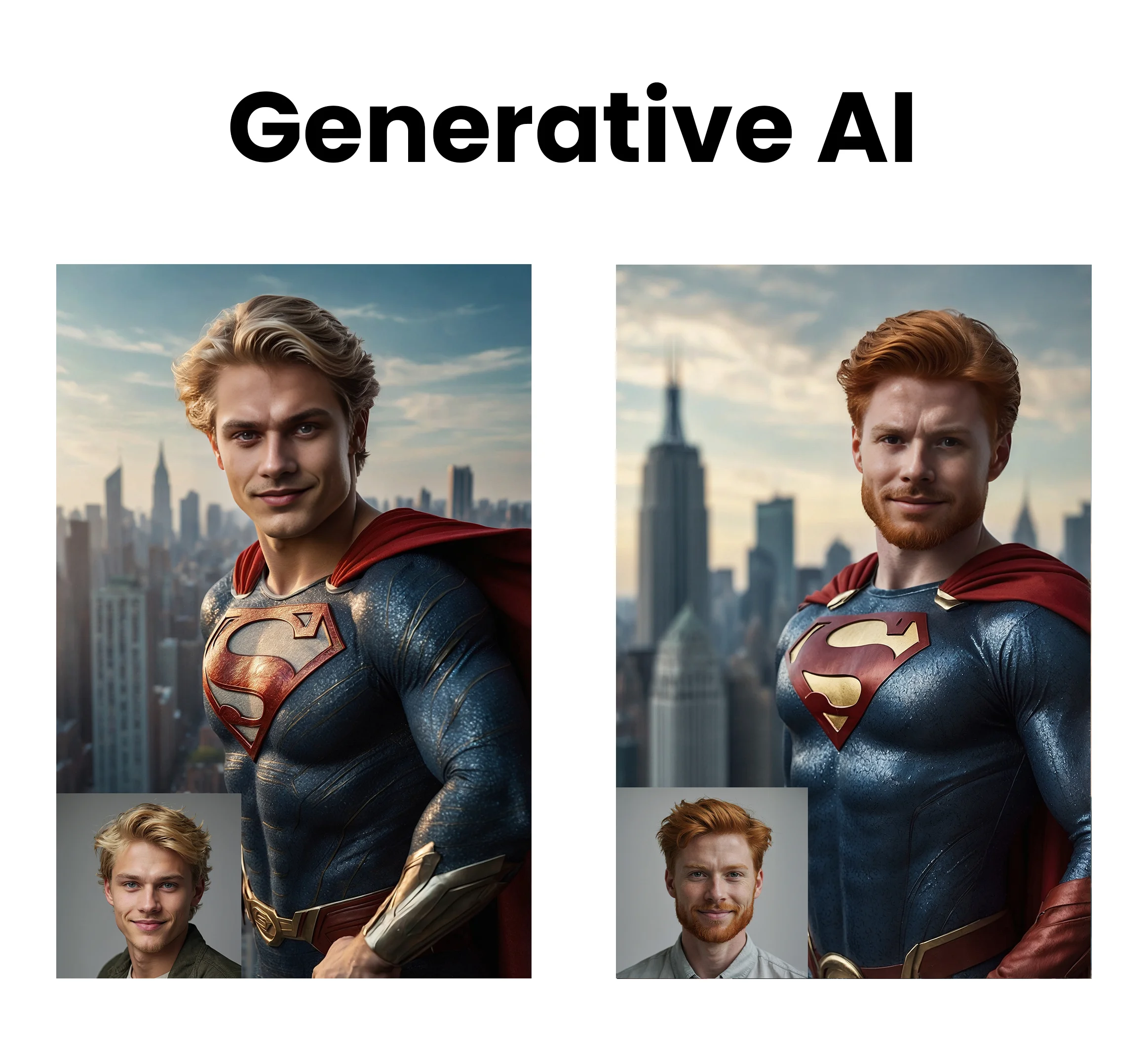 Generative AI photo booth result compared to face swap